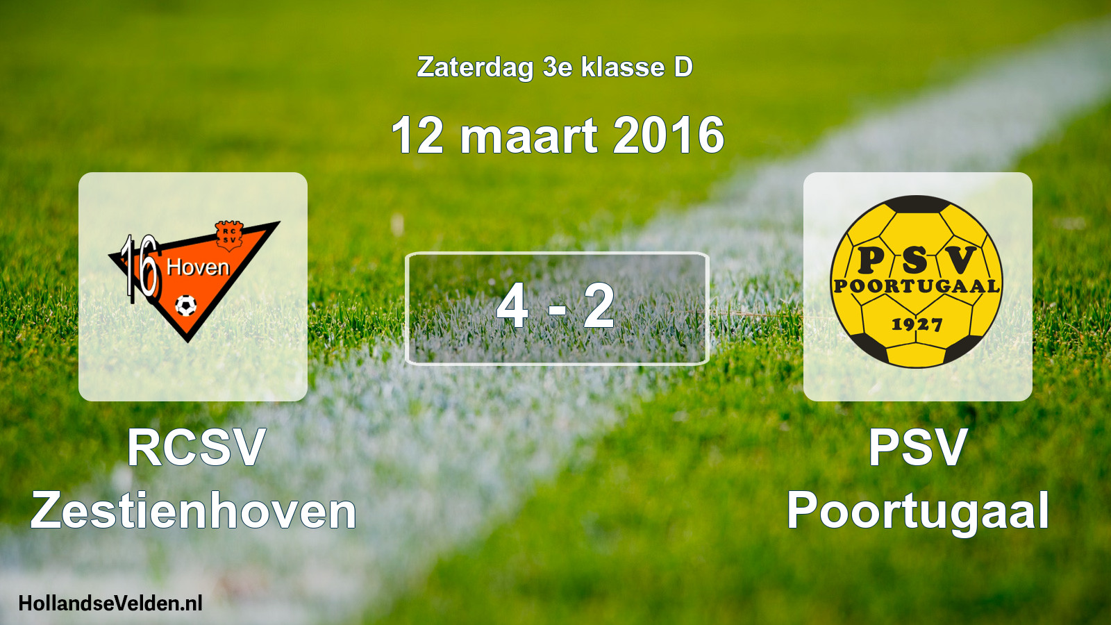 Total number of matches played: RCSV Zestienhoven - PSV Poortugaal 4 - 2 (12 March 2016)