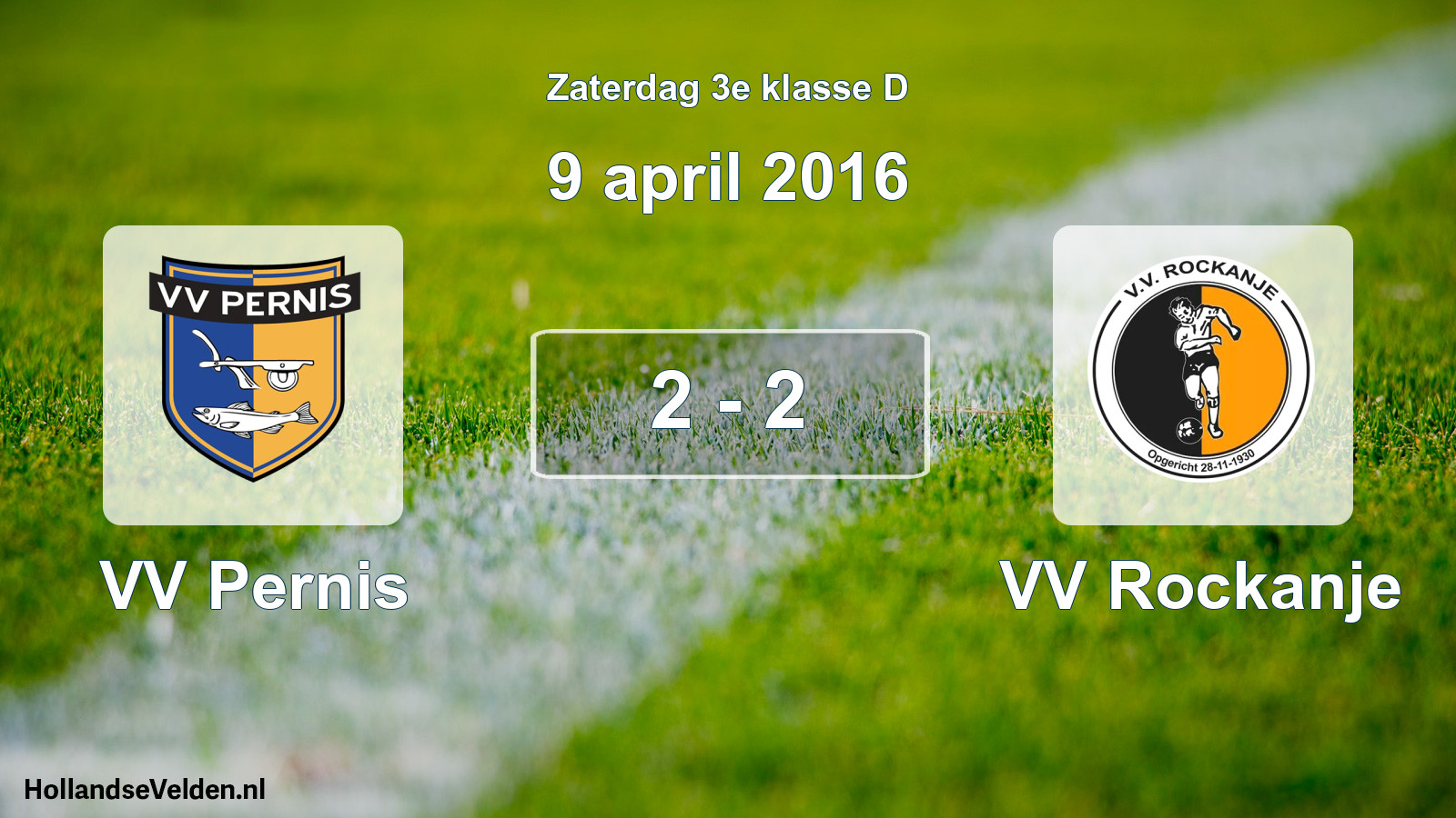 Total number of matches played: VV Pernis - VV Rockanje 2 - 2 (9 April 2016)