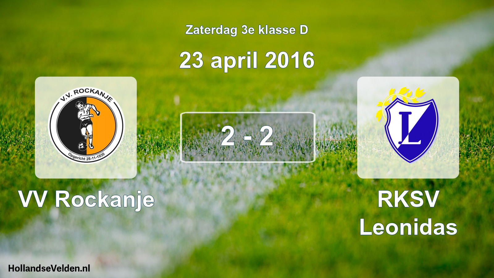 Total number of matches played: VV Rockanje - RKSV Leonidas 2 - 2 (23 April 2016)