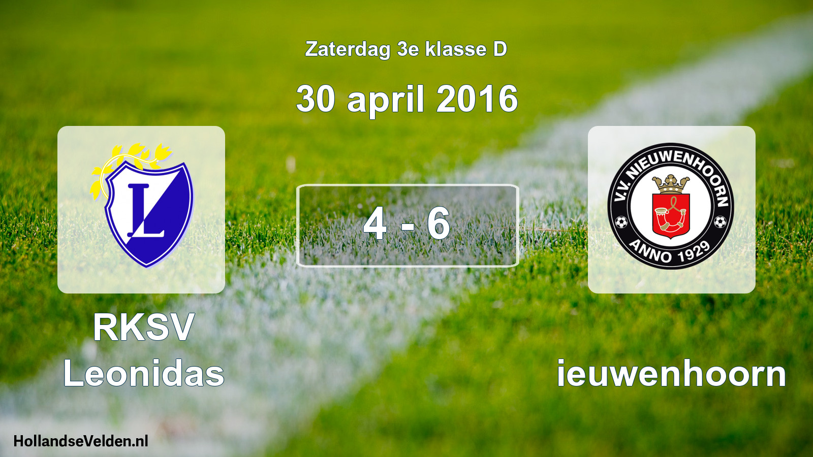 Total number of matches played: RKSV Leonidas - Nieuwenhoorn 4 - 6 (30 April 2016)