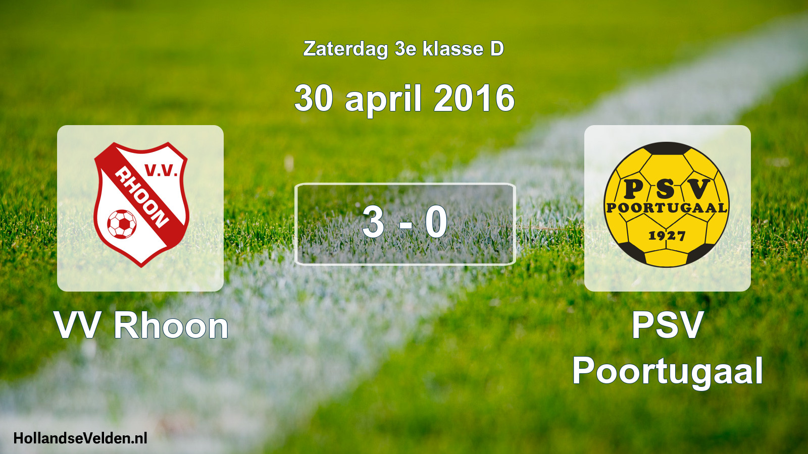 Total number of matches played: VV Rhoon - PSV Poortugaal 3 - 0 (30 April 2016)