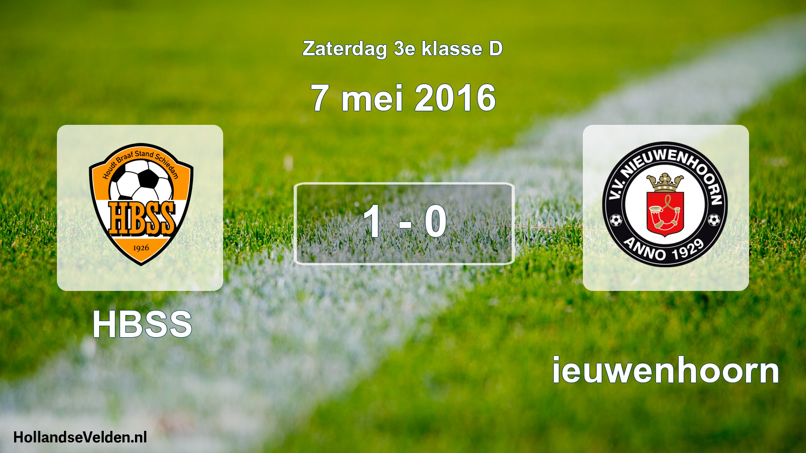 Total number of matches played: HBSS - Nieuwenhoorn 1 - 0 (7 May 2016)