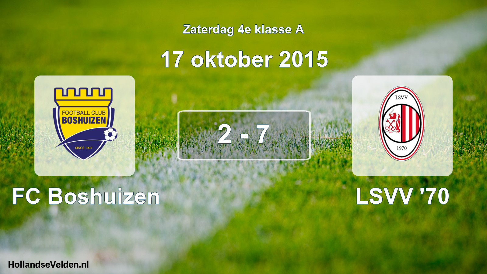 Total number of matches played: FC Boshuizen - LSVV '70 2 - 7 (17 October 2015)