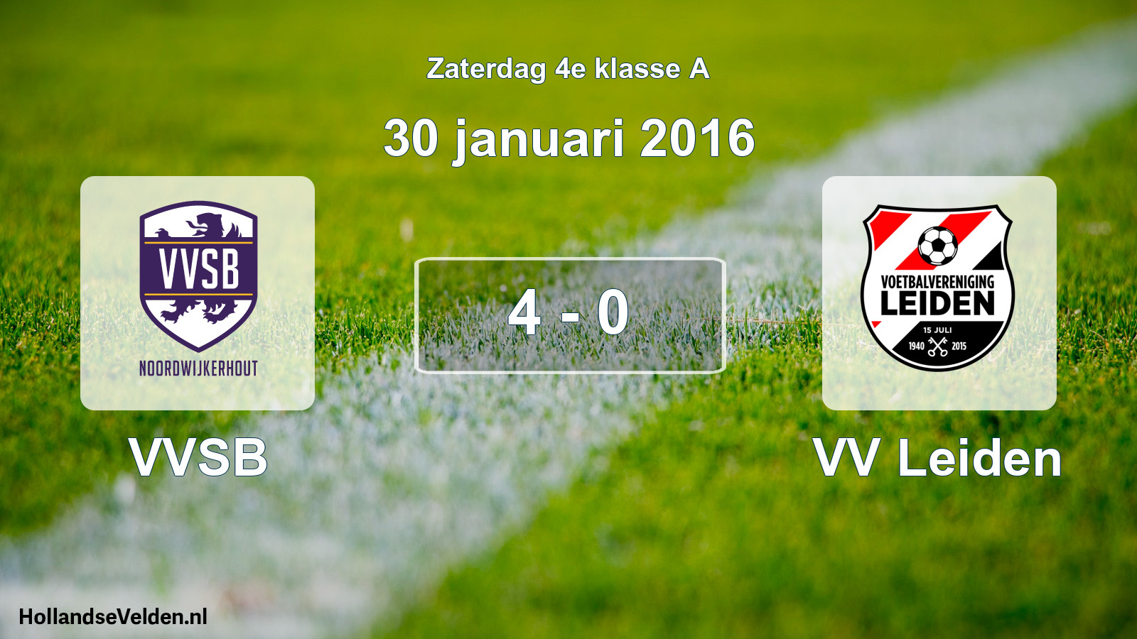 Total number of matches played: VVSB - VV Leiden 4 - 0 (30 January 2016)