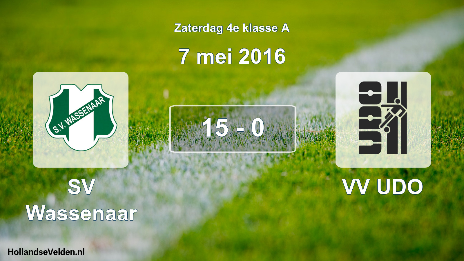 Total number of matches played: SV Wassenaar - VV UDO 15 - 0 (7 May 2016)