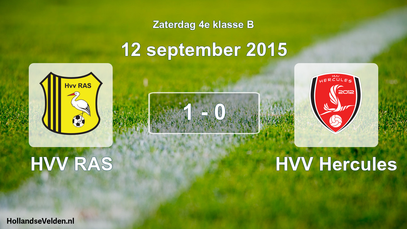 Total number of matches played: HVV RAS - HVV Hercules 1 - 0 (12 September 2015)