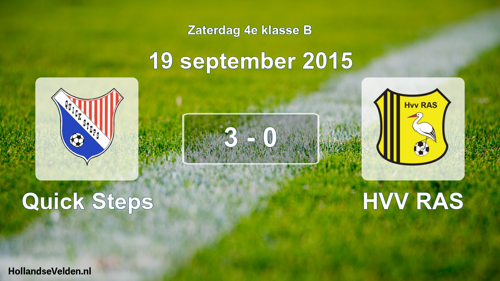 Total number of matches played: Quick Steps - HVV RAS 3 - 0 (19 September 2015)