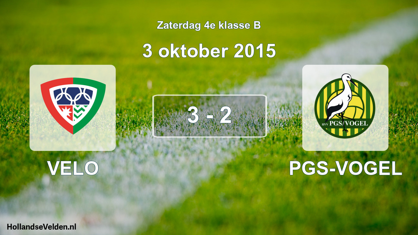 Total number of matches played: VELO - PGS-VOGEL 3 - 2 (3 October 2015)