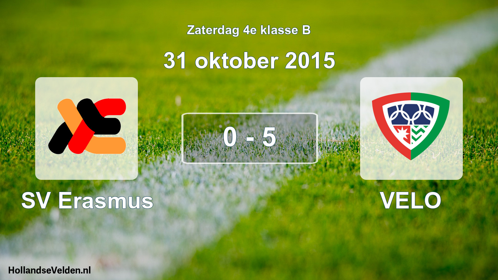 Total number of matches played: SV Erasmus - VELO 0 - 5 (31 October 2015)