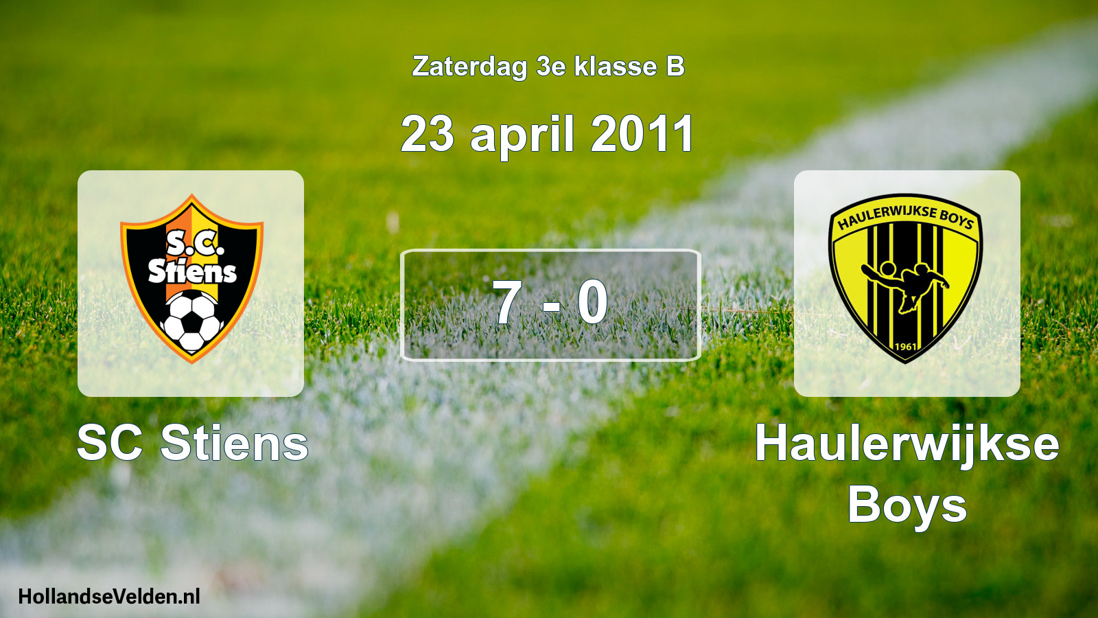 Total number of matches played: SC Stiens - Haulerwijkse Boys 7 - 0 (23 April 2011)