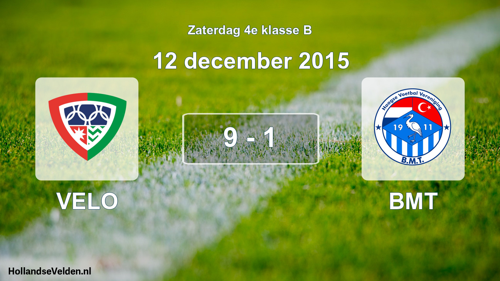 Total number of matches played: VELO - BMT 9 - 1 (12 December 2015)