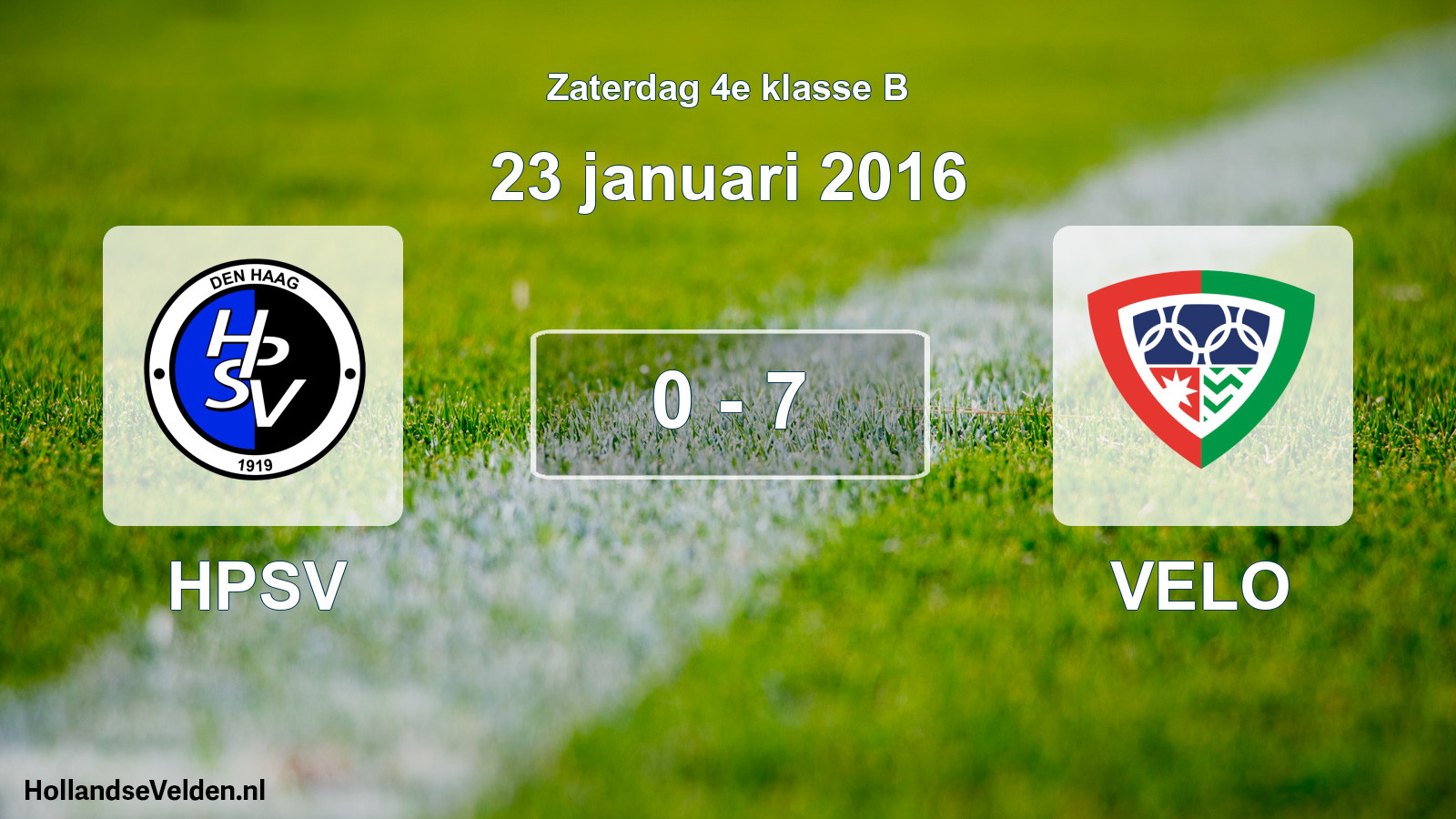 Total number of matches played: HPSV - VELO 0 - 7 (23 January 2016)