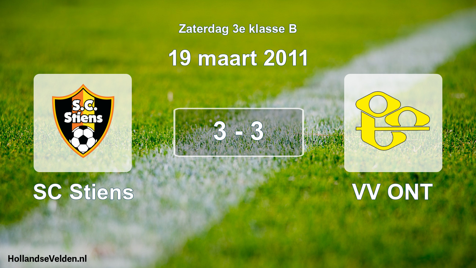 Total number of matches played: SC Stiens - VV ONT 3 - 3 (19 March 2011)