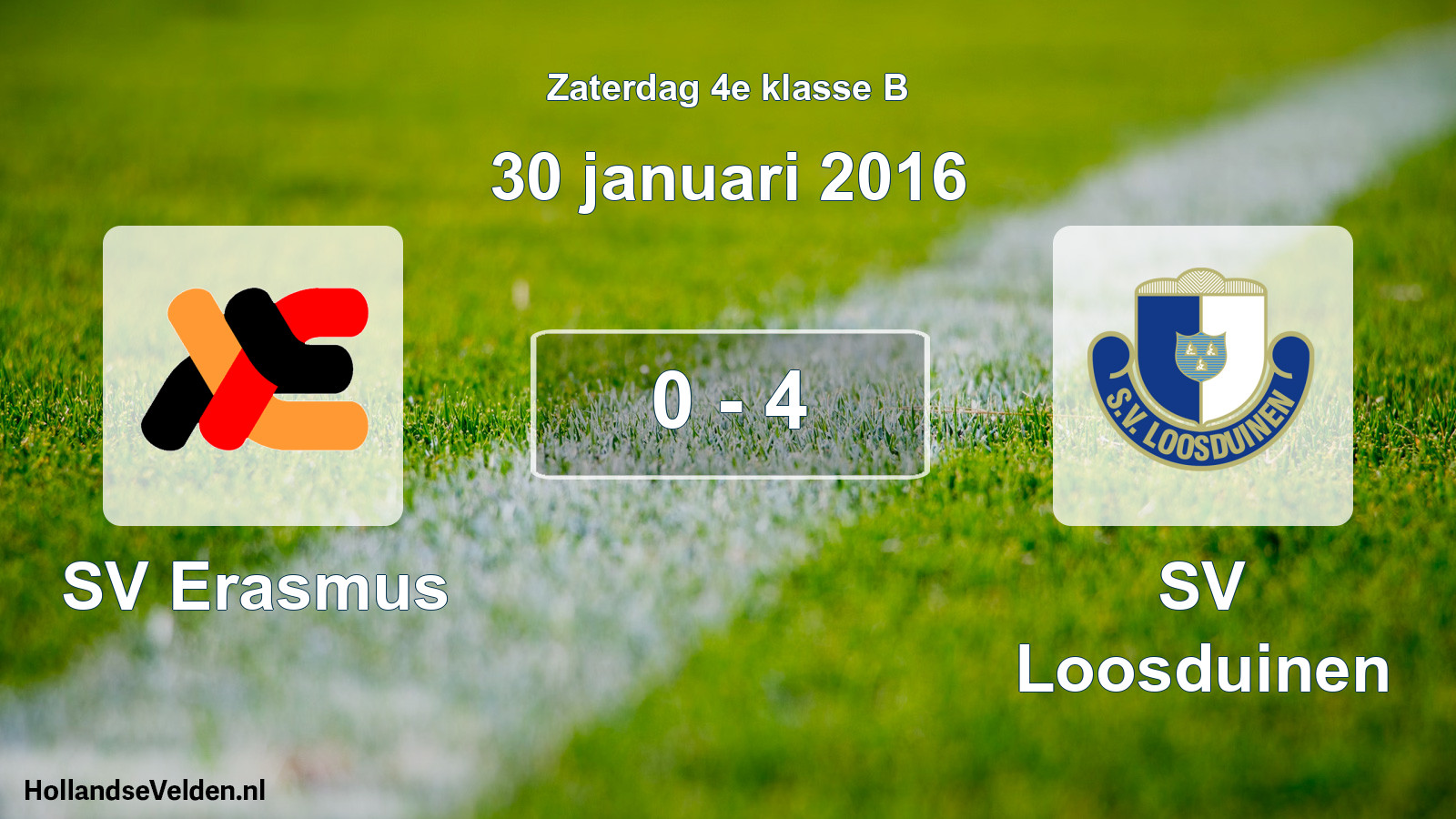 Total number of matches played: SV Erasmus - SV Loosduinen 0 - 4 (30 January 2016)