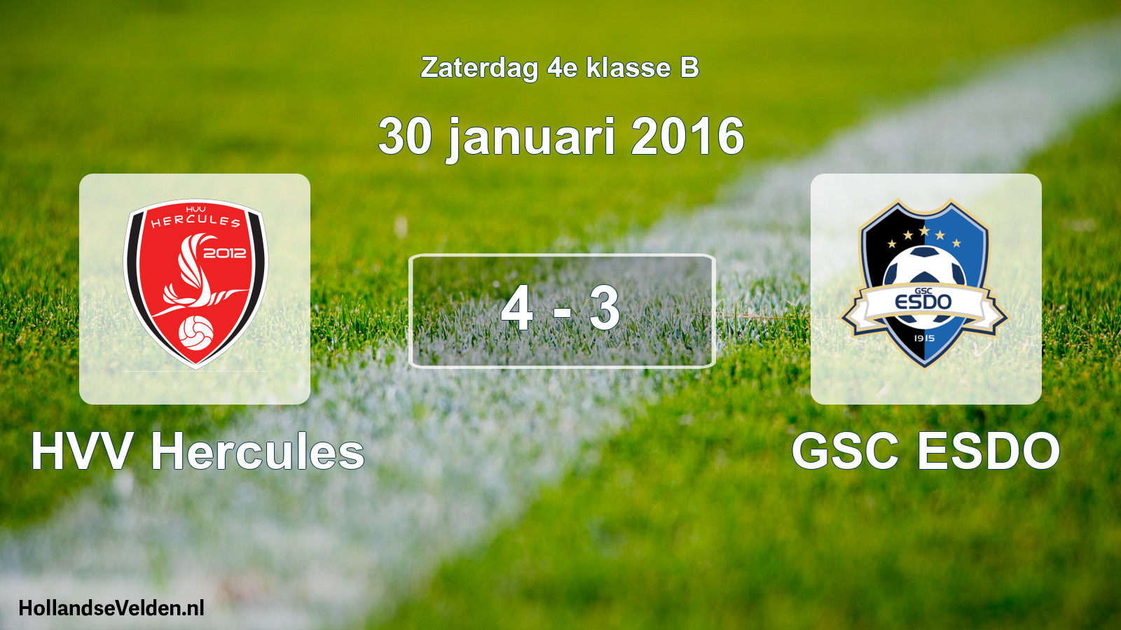 Total number of matches played: HVV Hercules - GSC ESDO 4 - 3 (30 January 2016)