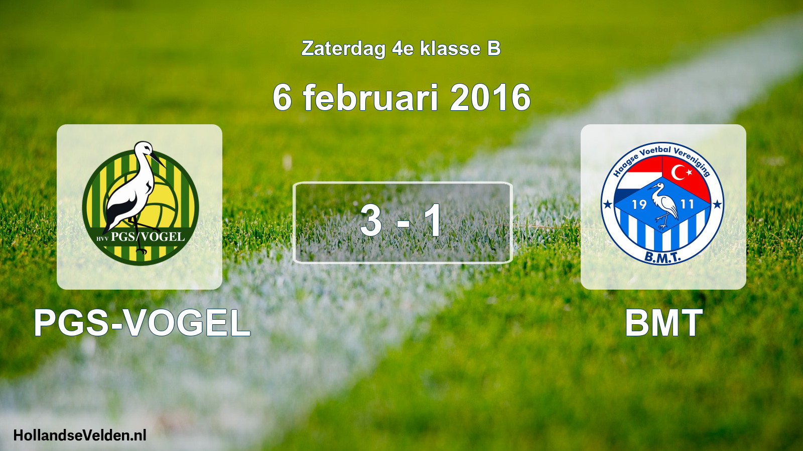 Total number of matches played: PGS-VOGEL - BMT 3 - 1 (6 February 2016)