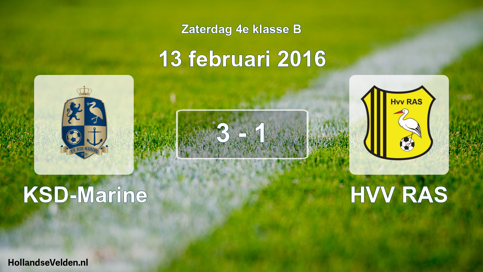 Total number of matches played: KSD-Marine - HVV RAS 3 - 1 (13 February 2016)