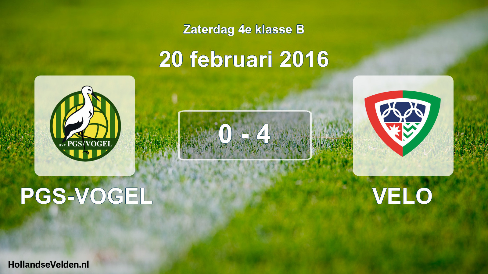 Total number of matches played: PGS-VOGEL - VELO 0 - 4 (20 February 2016)