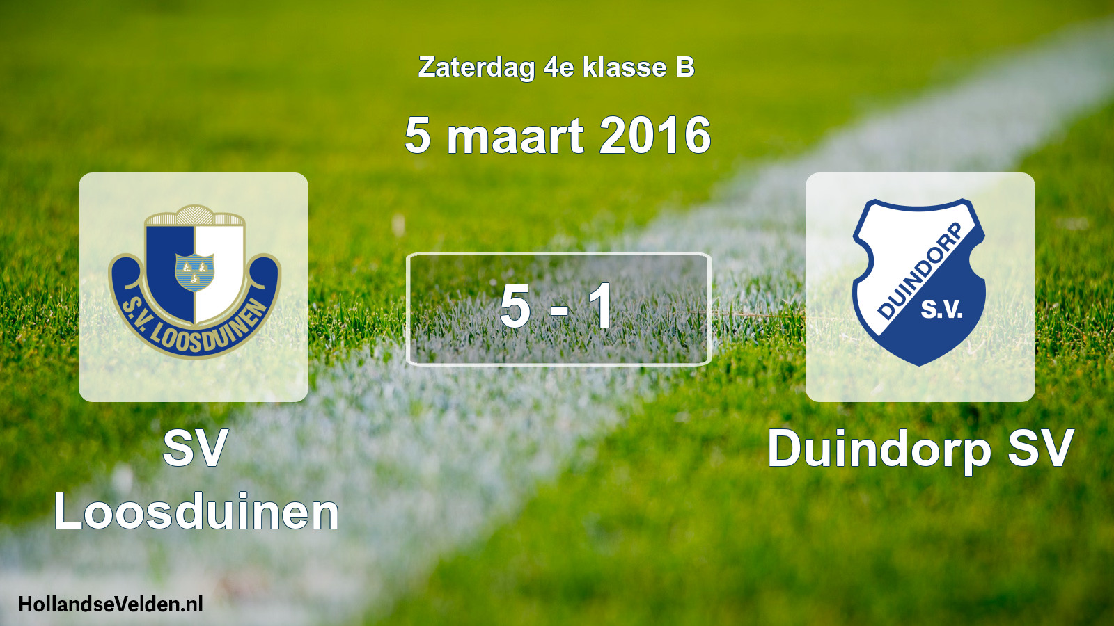 Total number of matches played: SV Loosduinen - Duindorp SV 5 - 1 (5 March 2016)