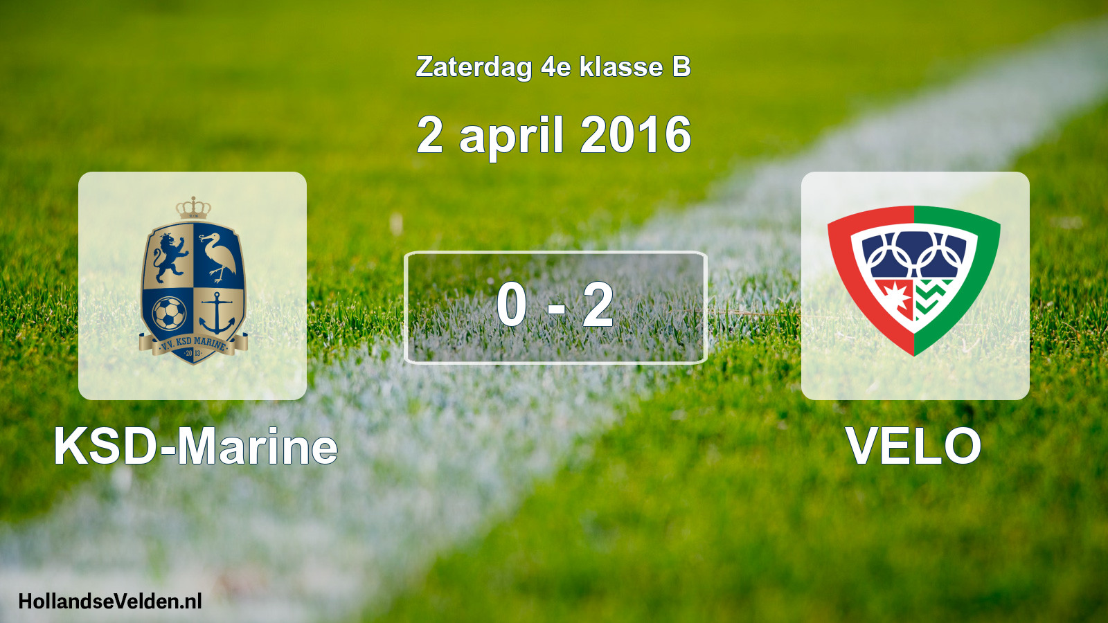 Total number of matches played: KSD-Marine - VELO 0 - 2 (2 April 2016)