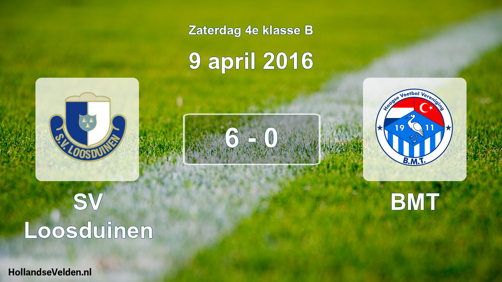 Total number of matches played: SV Loosduinen - BMT 6 - 0 (9 April 2016)
