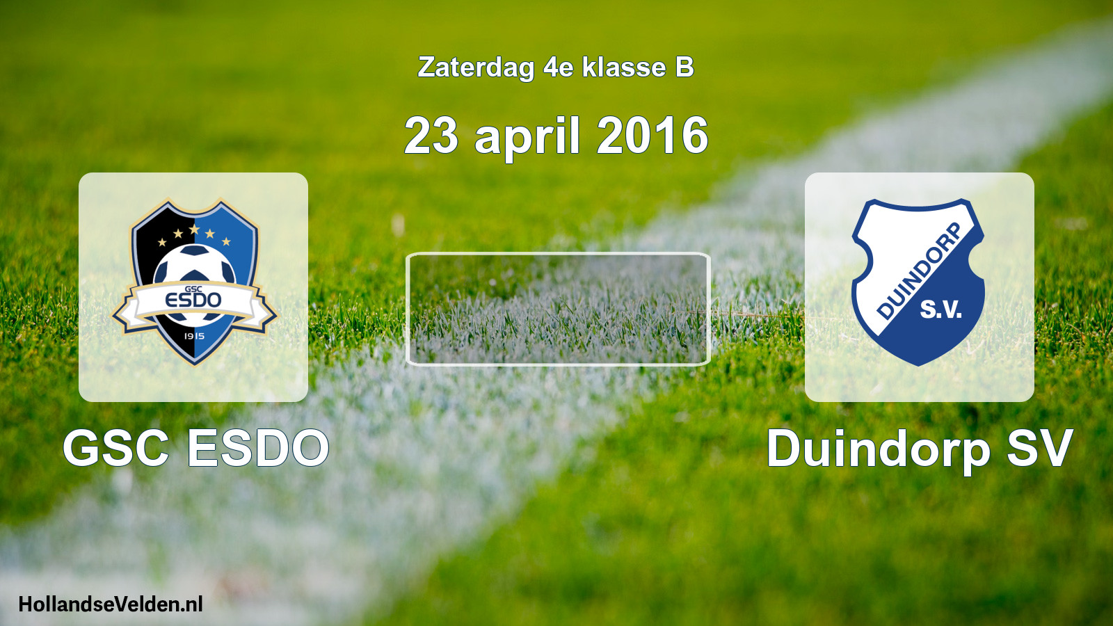 Scheduled Match: GSC ESDO - Duindorp SV (23 April 2016)