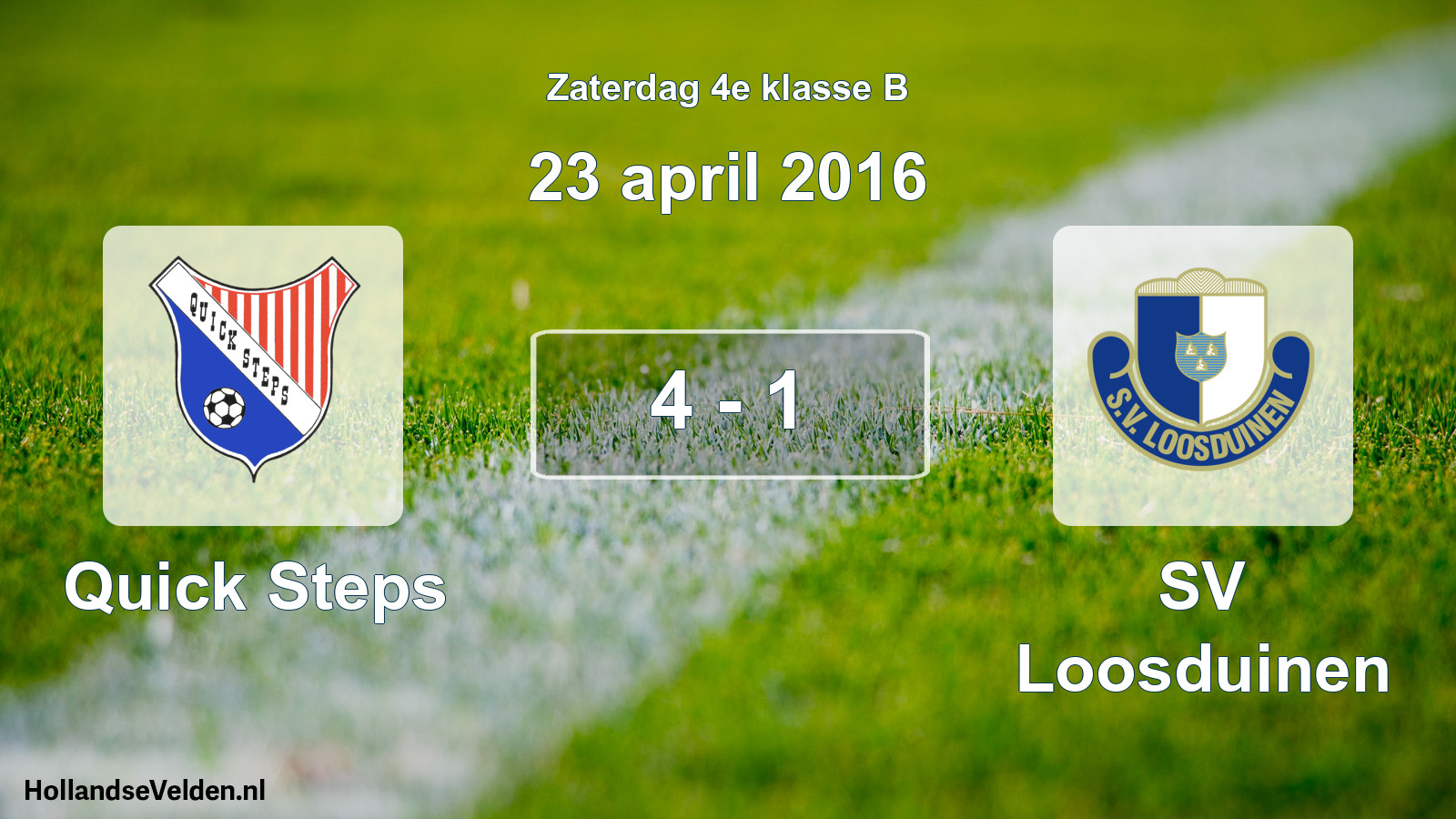 Total number of matches played: Quick Steps - SV Loosduinen 4 - 1 (23 April 2016)