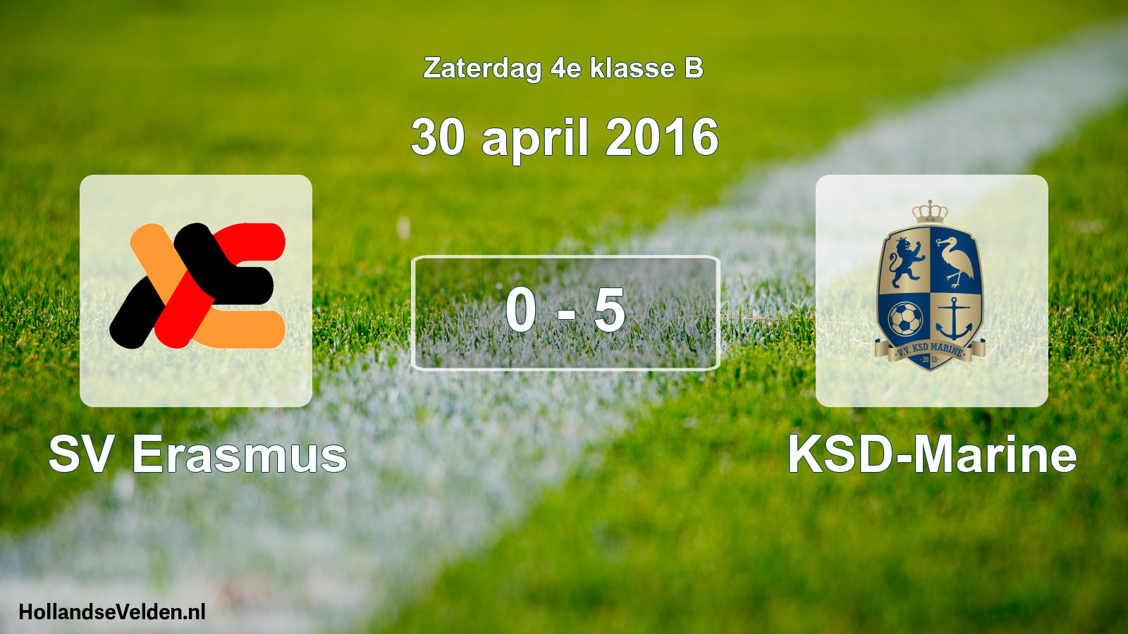 Total number of matches played: SV Erasmus - KSD-Marine 0 - 5 (30 April 2016)
