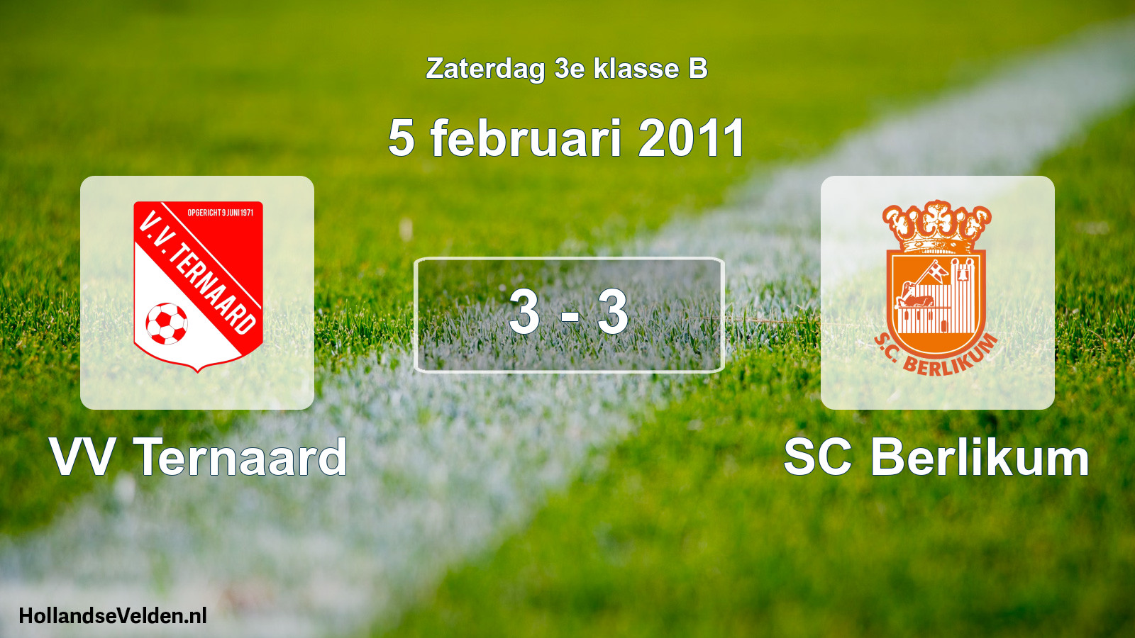 Total number of matches played: VV Ternaard - SC Berlikum 3 - 3 (5 February 2011)