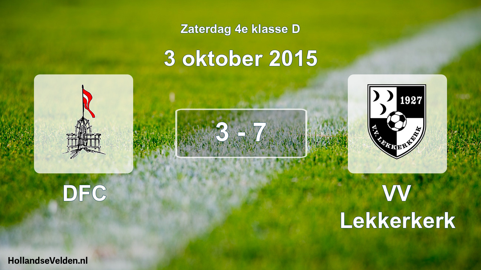 Total number of matches played: DFC - VV Lekkerkerk 3 - 7 (3 October 2015)