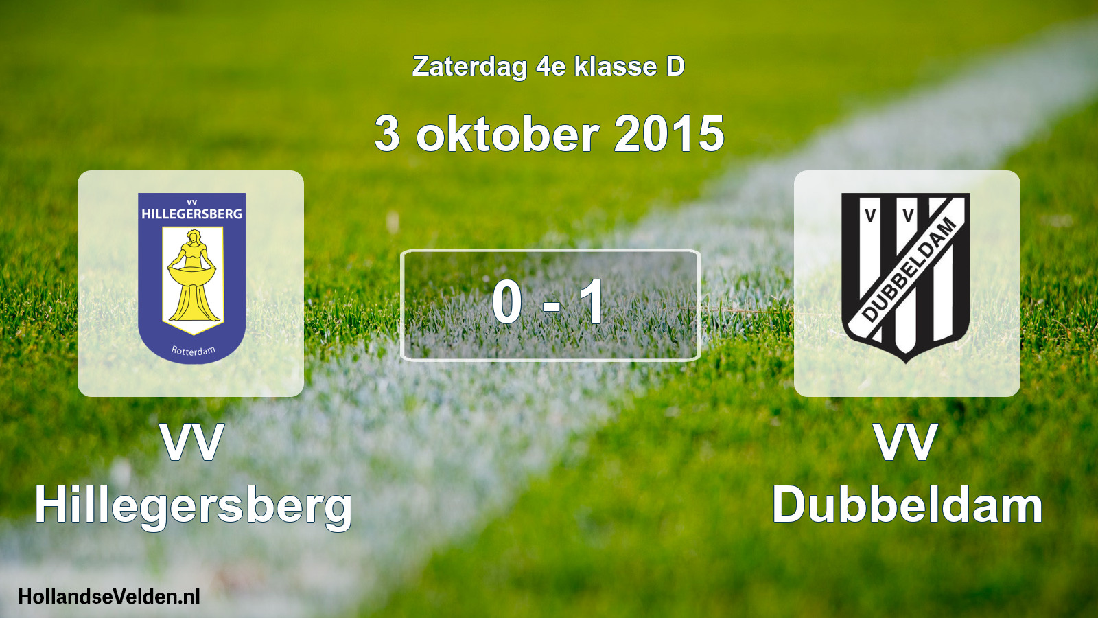 Total number of matches played: VV Hillegersberg - VV Dubbeldam 0 - 1 (3 October 2015)