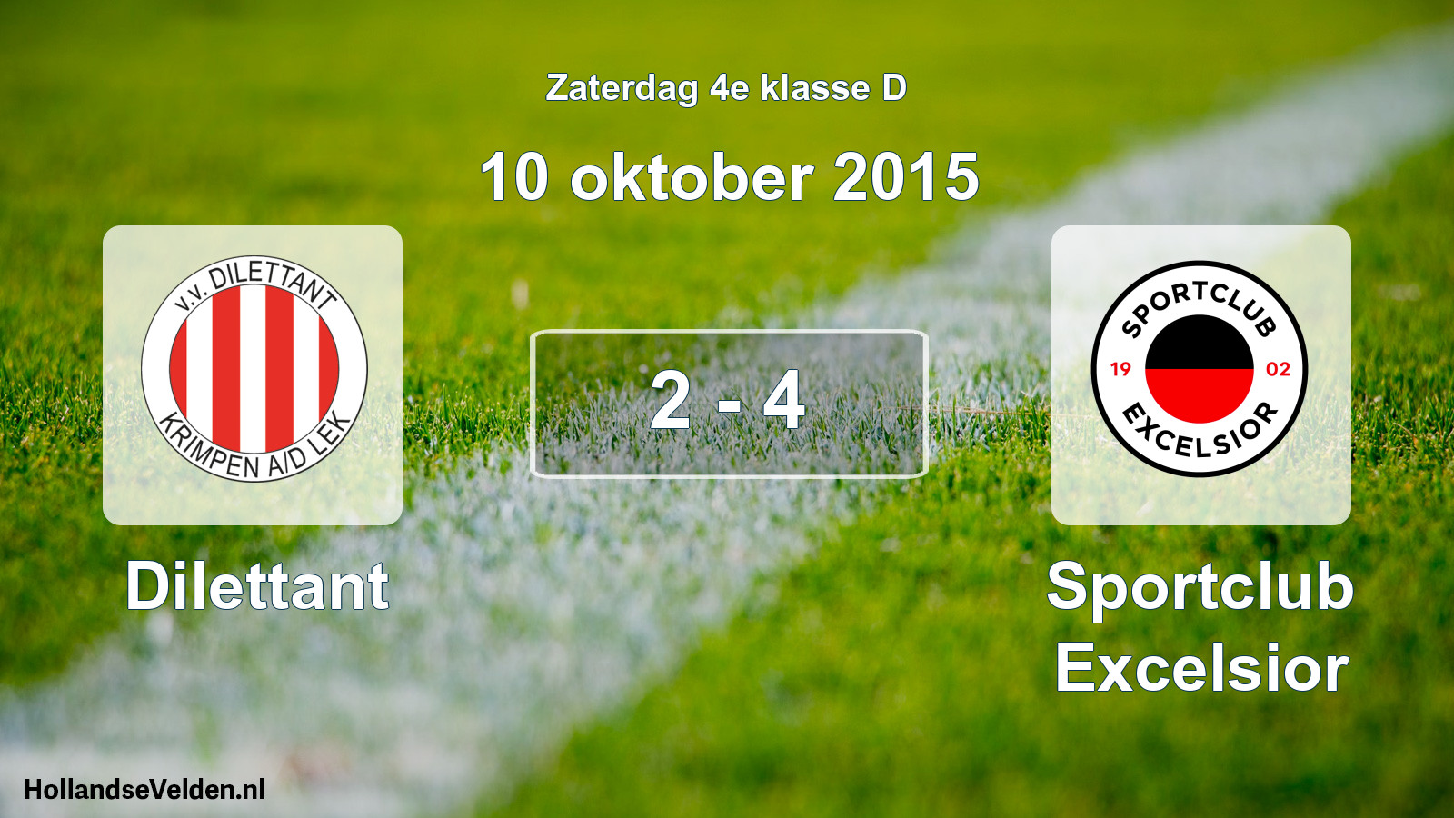 Total number of matches played: Dilettant - Sportclub Excelsior 2 - 4 (10 October 2015)