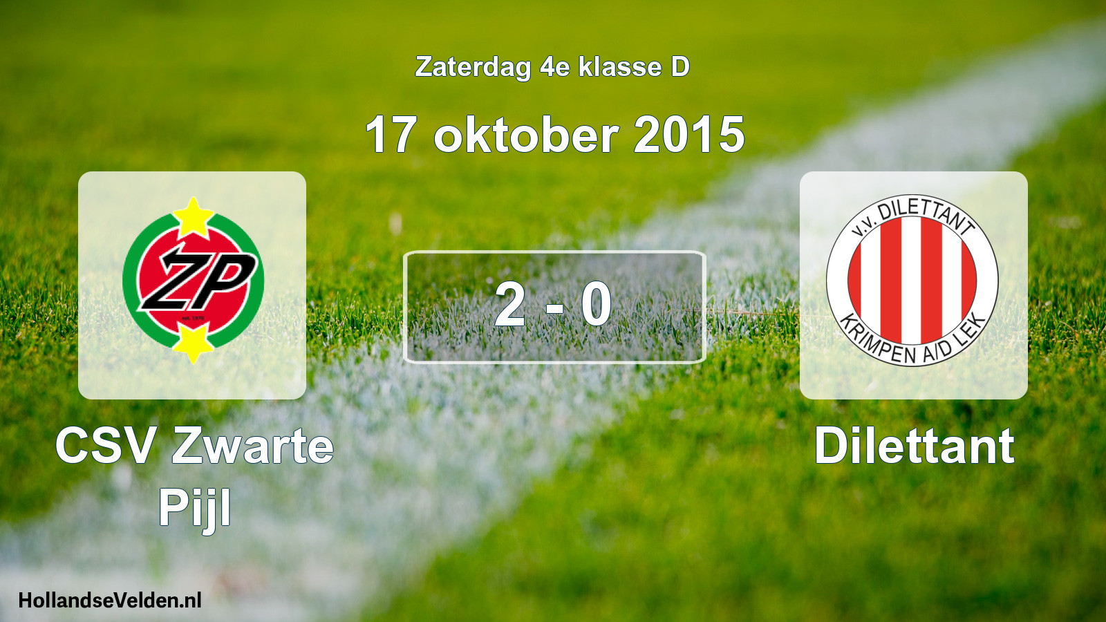 Total number of matches played: CSV Zwarte Pijl - Dilettant 2 - 0 (17 October 2015)
