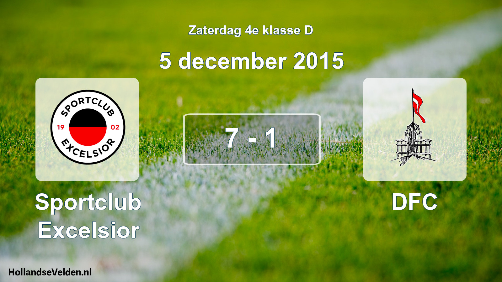 Total number of matches played: Sportclub Excelsior - DFC 7 - 1 (5 December 2015)