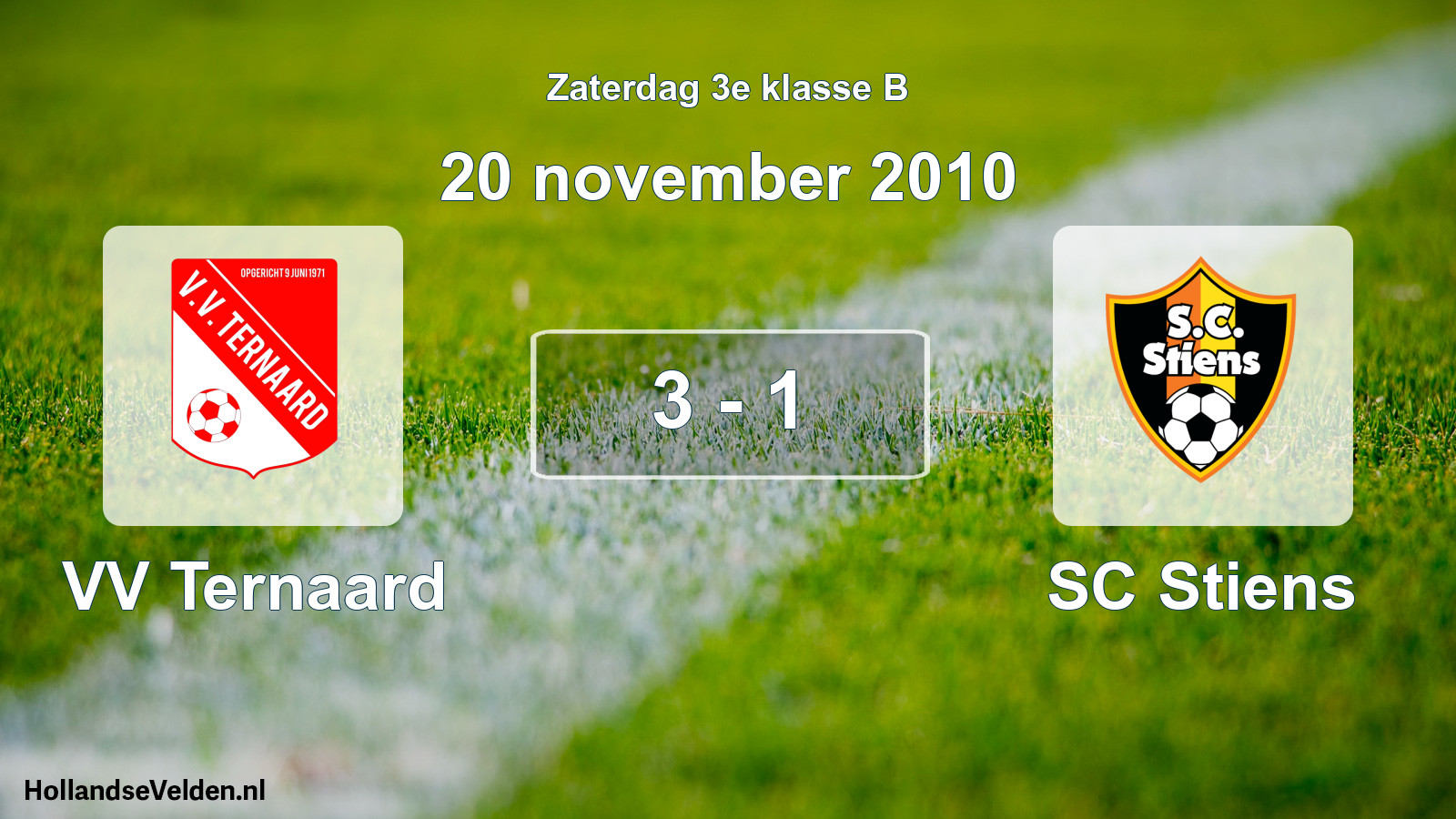 Total number of matches played: VV Ternaard - SC Stiens 3 - 1 (20 November 2010)