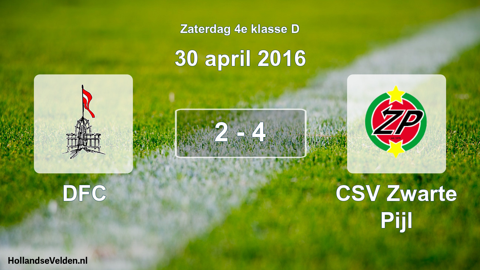 Total number of matches played: DFC - CSV Zwarte Pijl 2 - 4 (30 April 2016)