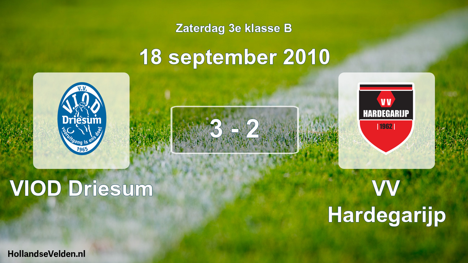 Total number of matches played: VIOD Driesum - VV Hardegarijp 3 - 2 (18 September 2010)