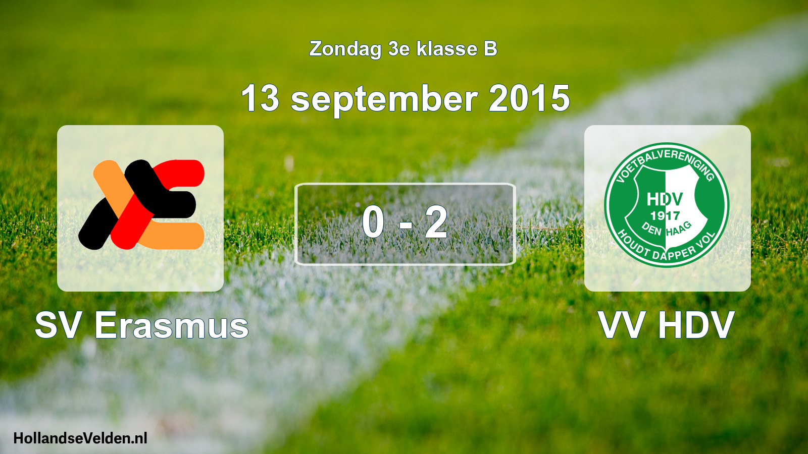 Total number of matches played: SV Erasmus - VV HDV 0 - 2 (13 September 2015)