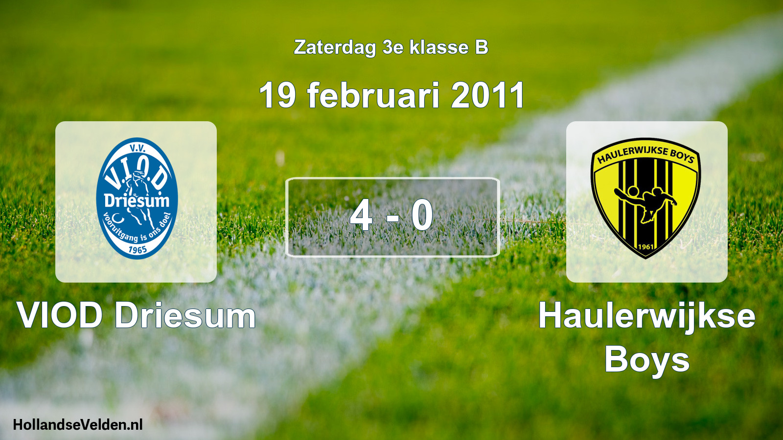 Total number of matches played: VIOD Driesum - Haulerwijkse Boys 4 - 0 (19 February 2011)