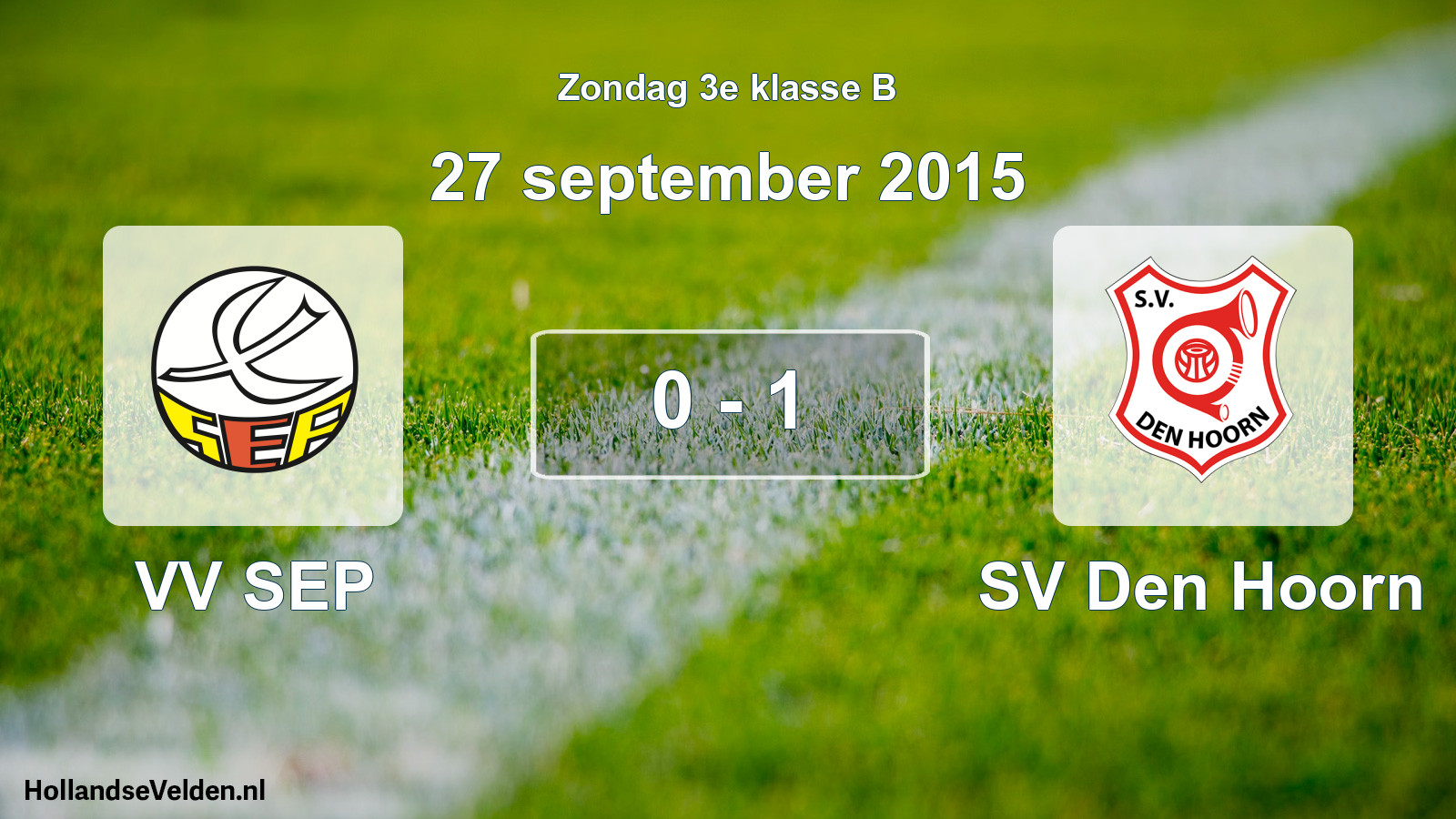 Total number of matches played: VV SEP - SV Den Hoorn 0 - 1 (27 September 2015)