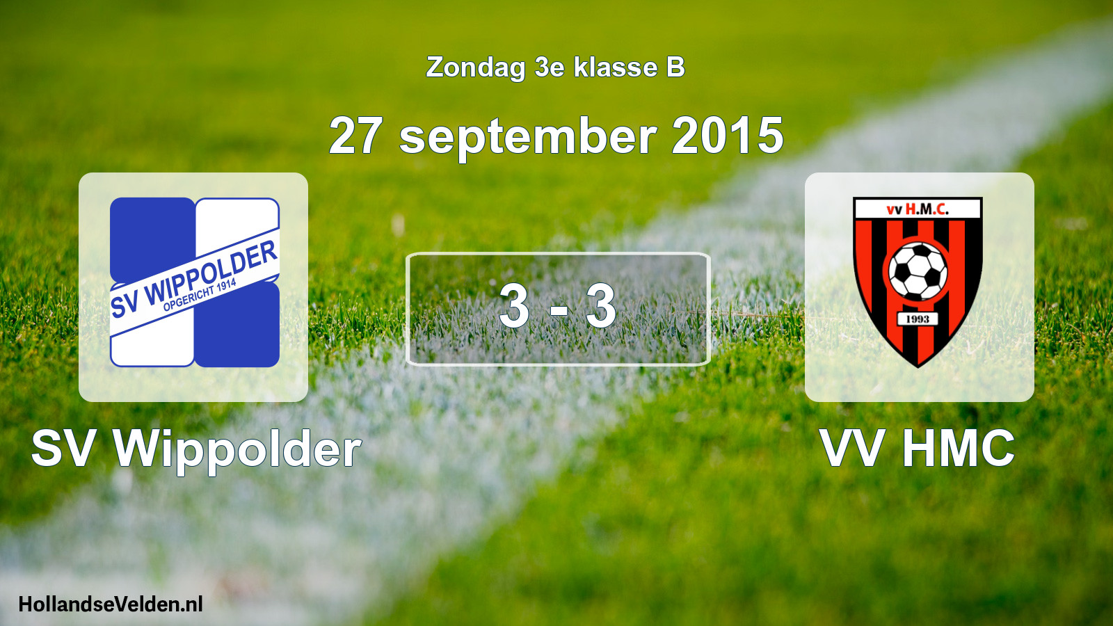 Total number of matches played: SV Wippolder - VV HMC 3 - 3 (27 September 2015)