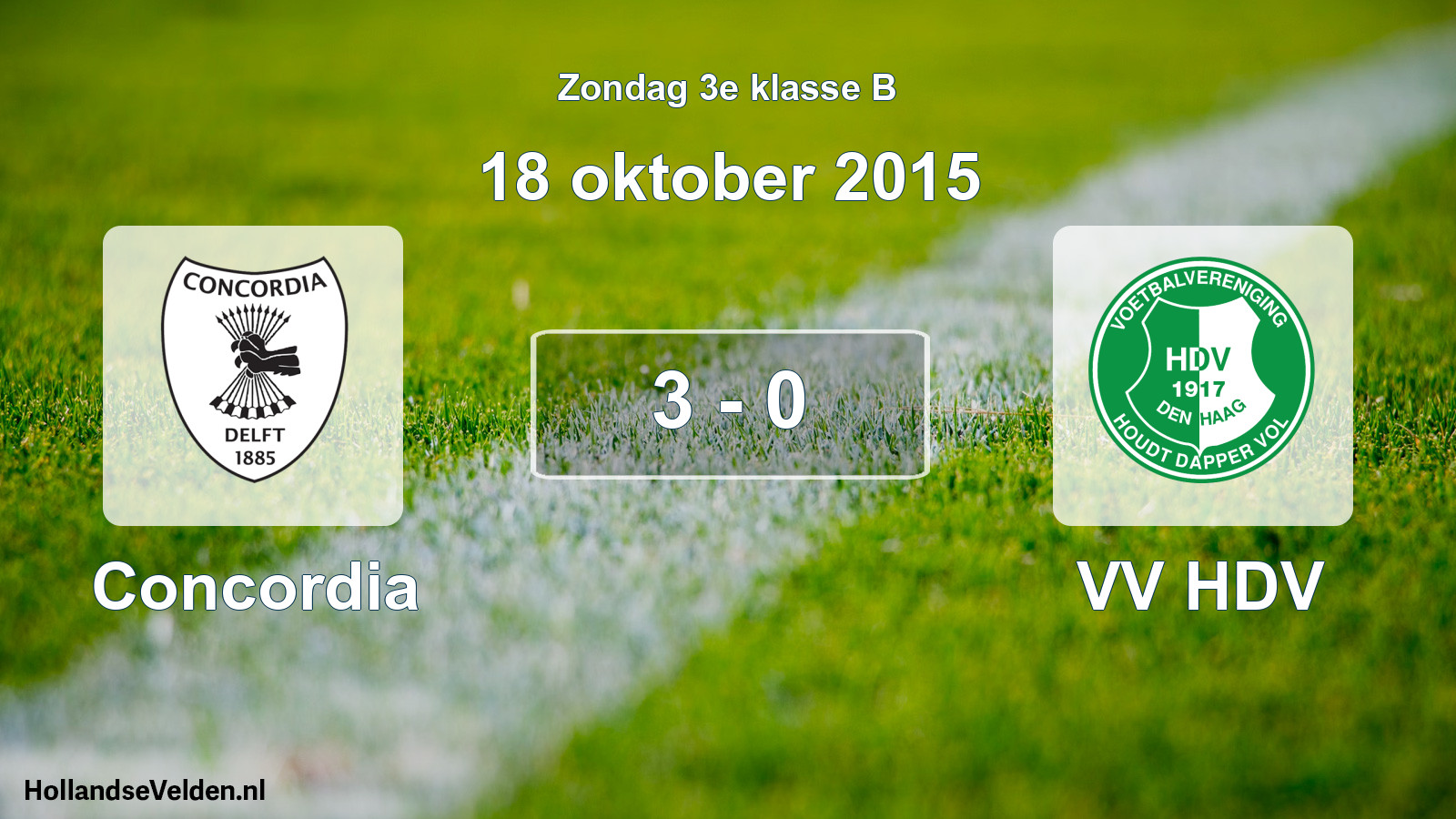 Total number of matches played: Concordia - VV HDV 3 - 0 (18 October 2015)