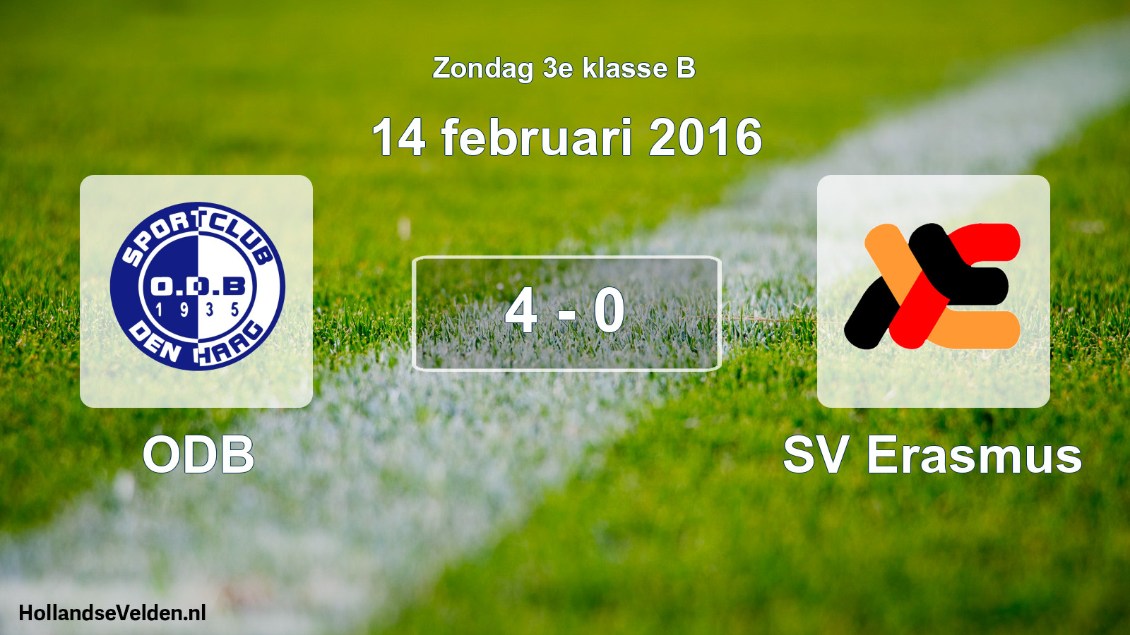 Total number of matches played: ODB - SV Erasmus 4 - 0 (14 February 2016)