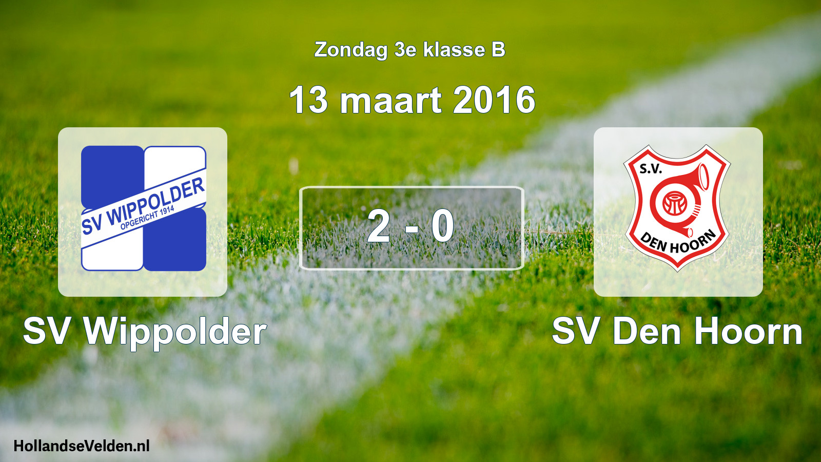 Total number of matches played: SV Wippolder - SV Den Hoorn 2 - 0 (13 March 2016)