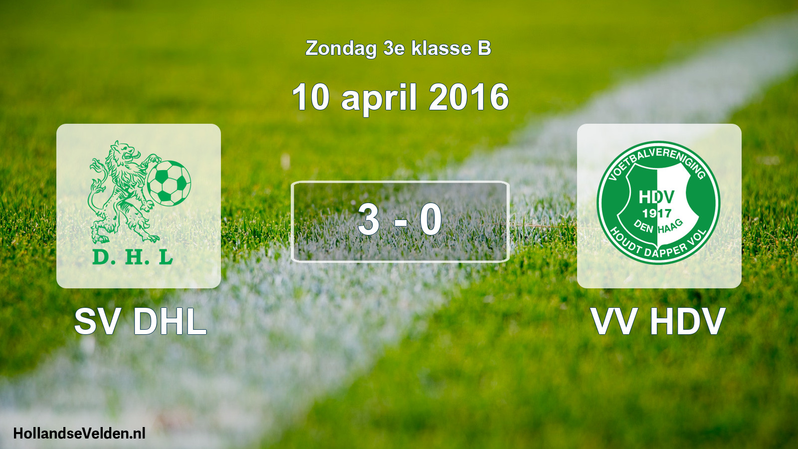 Total number of matches played: SV DHL - VV HDV 3 - 0 (10 April 2016)
