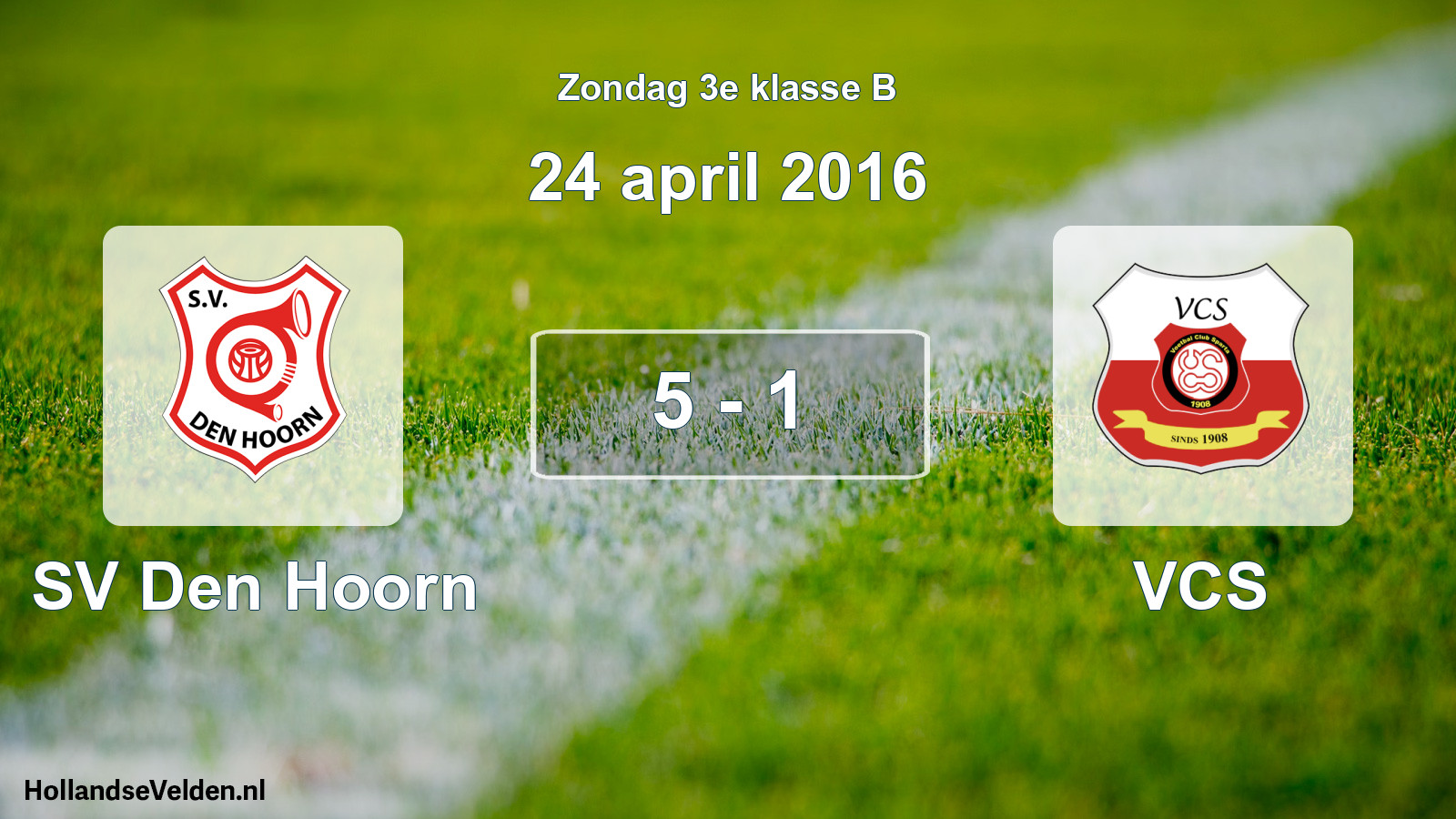 Total number of matches played: SV Den Hoorn - VCS 5 - 1 (24 April 2016)