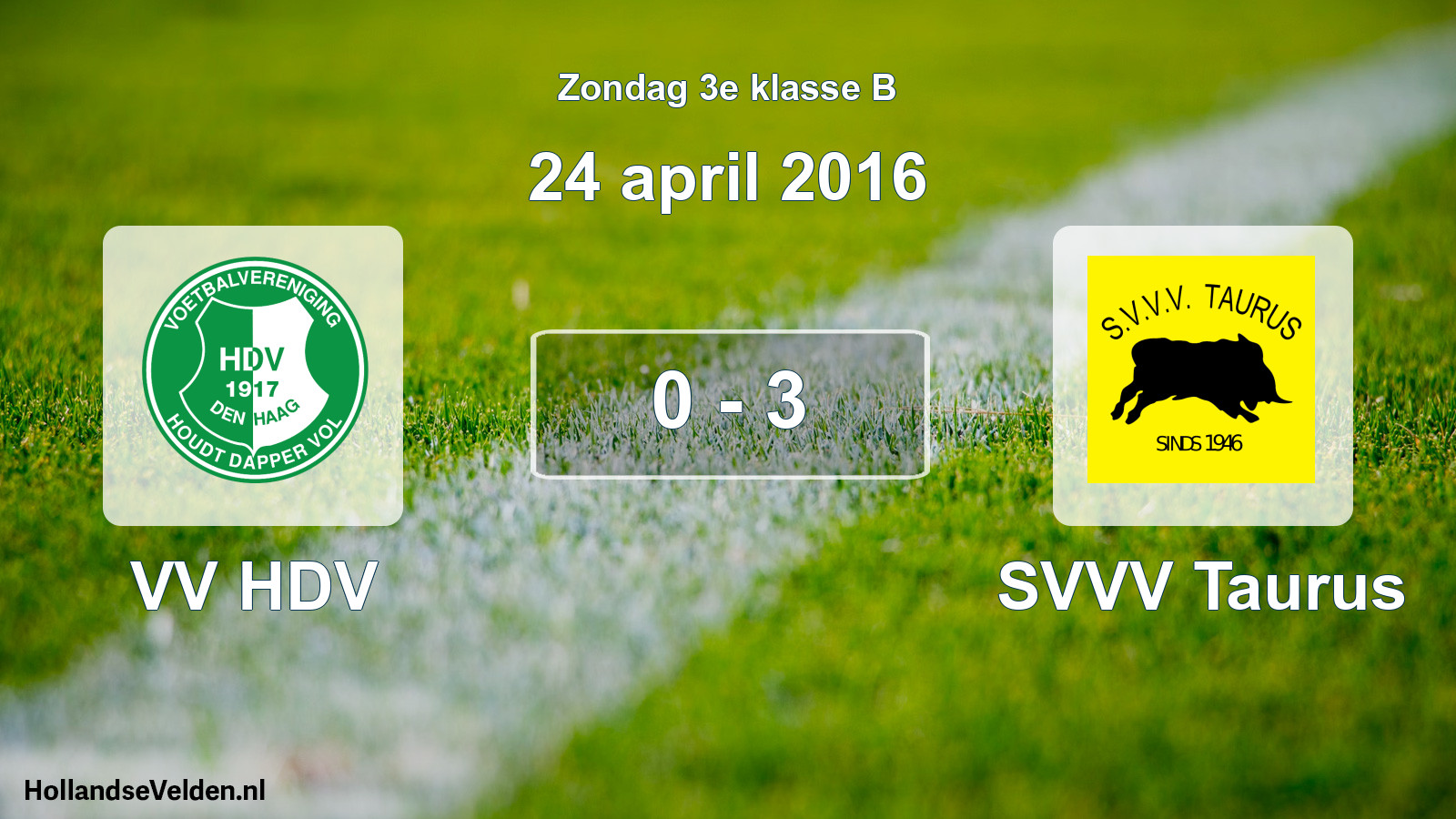 Total number of matches played: VV HDV - SVVV Taurus 0 - 3 (24 April 2016)