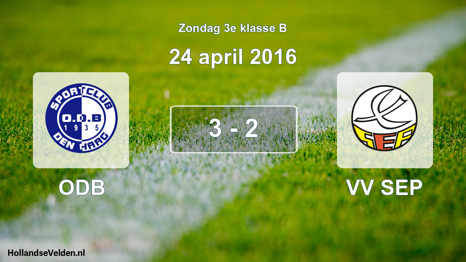 Total number of matches played: ODB - VV SEP 3 - 2 (24 April 2016)