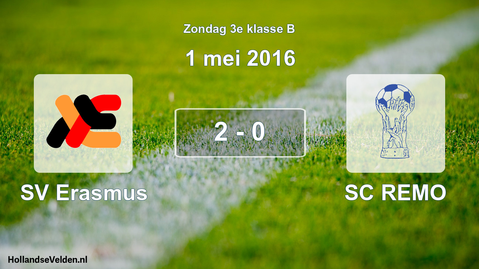 Total number of matches played: SV Erasmus - SC REMO 2 - 0 (1 May 2016)