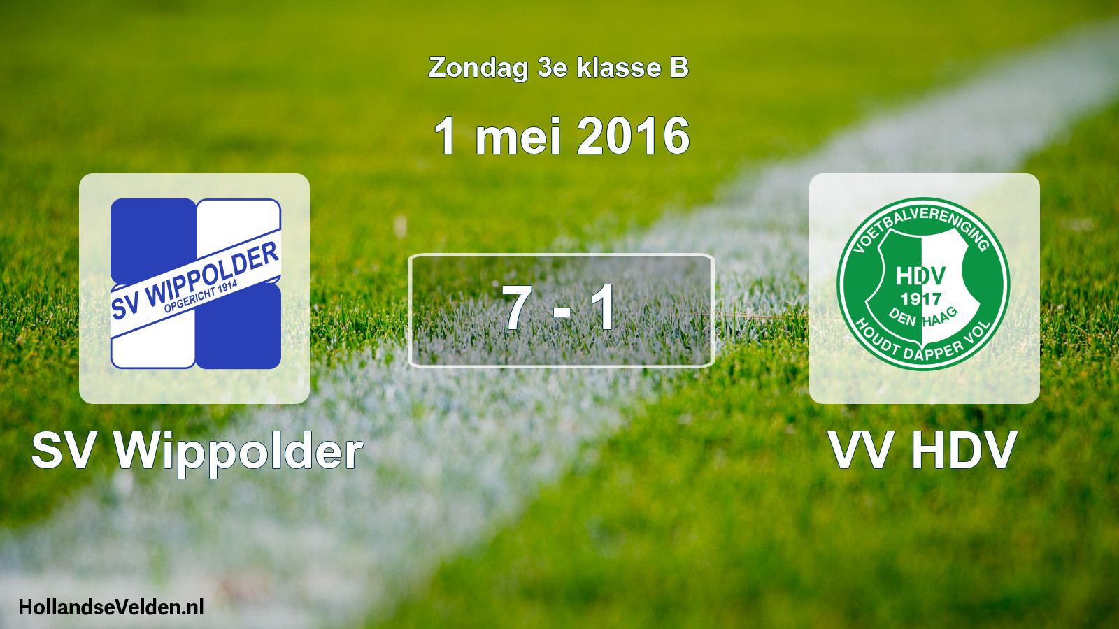 Total number of matches played: SV Wippolder - VV HDV 7 - 1 (1 May 2016)